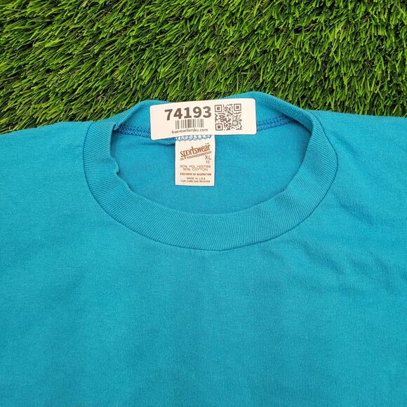 Vintage 80s Army Wife Cropped Shirt Womens XL 22x18 Blue - Picture 11 of 12